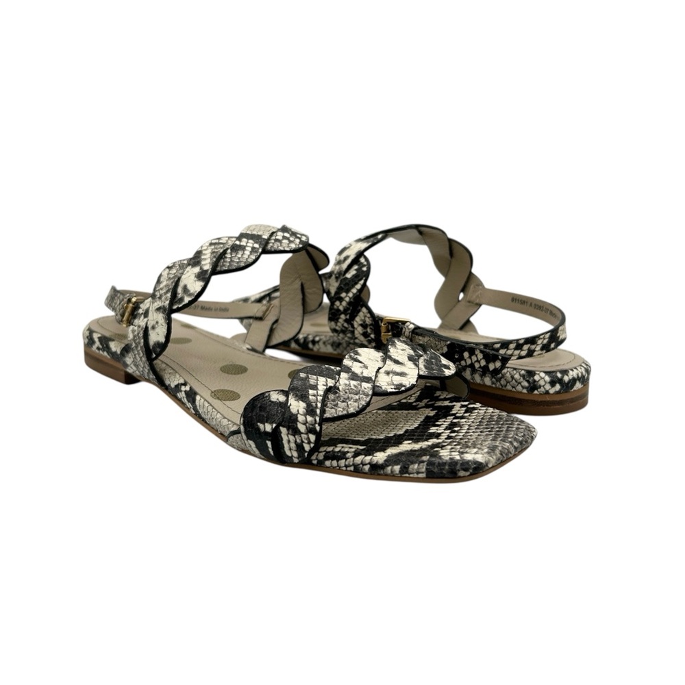 Boden Clementine Faux Snake Print Slingback Strappy Flat Resort Coastal Sandal 6
